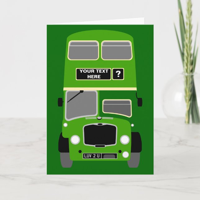 Personalize Hampshire & Dorset Double Decker Bus Card (Front)