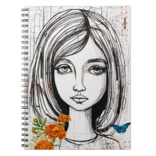 PERSONALIZE: Hand drawn Portrait Notebook