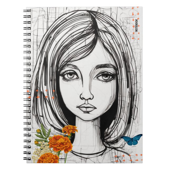 PERSONALIZE: Hand drawn Portrait | Notebook (Front)