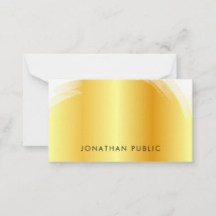 Personalize Hand Script Monogram Elegant Faux Gold Card
