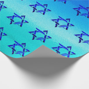 Personalize HANUKKAH HEBREW STARS Wrapping Paper