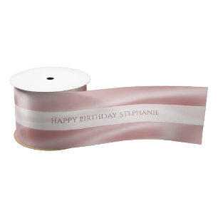 Personalize "Happy Birthday" Faux Girly Pink Satin Ribbon
