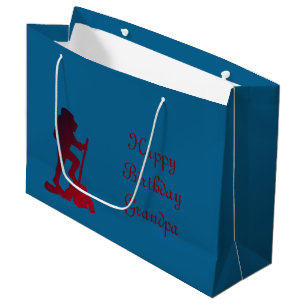 Personalize Happy Birthday Grandpa Large Gift Bag