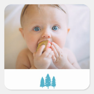 personalize happy birthday photo keepsake square sticker