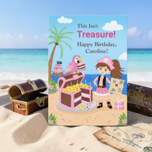 Personalize Happy Birthday Pirate Treasure Card