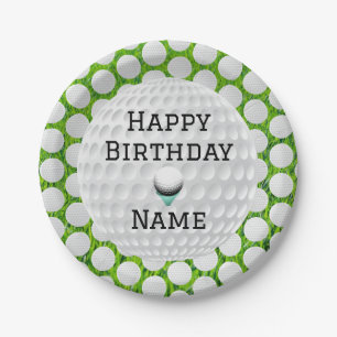 Personalize Happy Brithday Golf Designed  Paper Plate