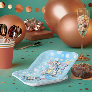 Personalize - Happy Bunny Easter Paper Plate