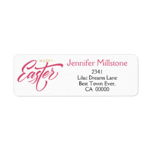 Personalize. Happy Easter. Return Address Label.