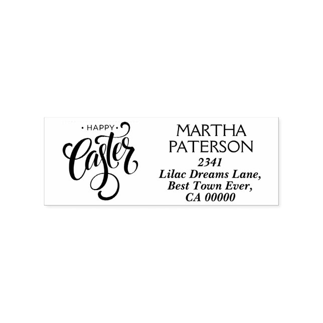 Personalize Happy Easter Symbol.  Rubber Stamp (Imprint)