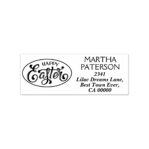 Personalize Happy Easter Symbol.  Rubber Stamp