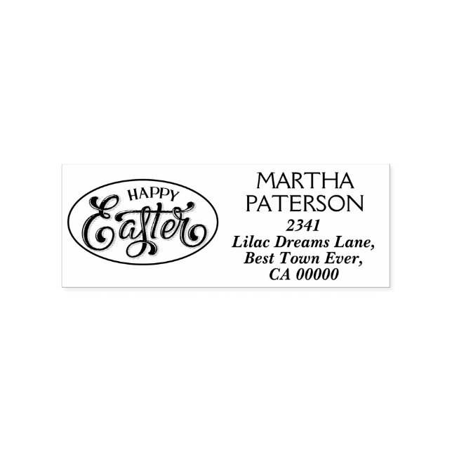 Personalize Happy Easter Symbol.  Rubber Stamp (Imprint)