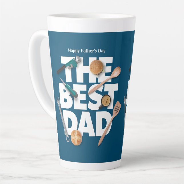 Personalize Happy Father's Day | The Best Dad-Dark Latte Mug (Left Angle)