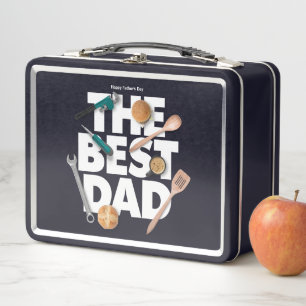 Personalize Happy Father's Day The Best Dad-Dark Metal Lunch Box