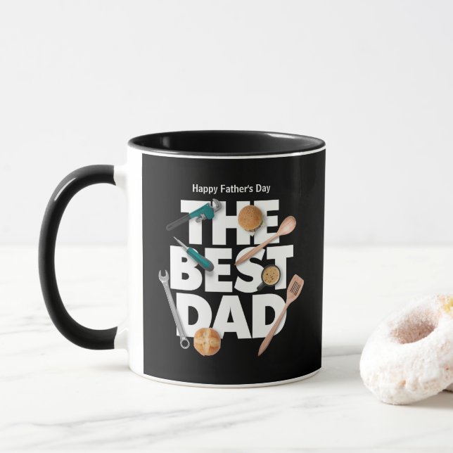 Personalize Happy Father's Day | The Best Dad-Dark Mug (With Donut)