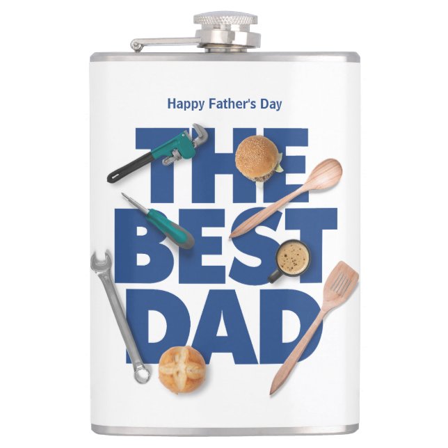 Personalize Happy Father's Day | The Best Dad Hip Flask (Front)