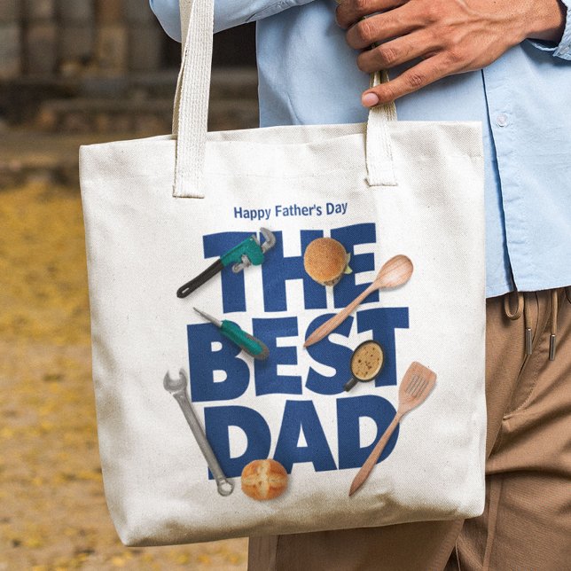Personalize Happy Father's Day | The Best Dad Tote Bag (Creator Uploaded)