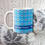 Personalize Happy Hanukkah Greeting Mug<br><div class="desc">Elevate your morning coffee or tea with our beautifully crafted Coffee Mug featuring the Star of David icon and a Traditional Hanukkah Holiday Greeting that you can customize. It's the perfect way to celebrate the Festival of Lights with a warm and personal touch.</div>