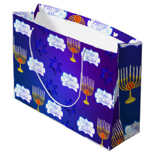 Personalize HAPPY HANUKKAH Menorah Gift Bag