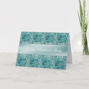 Personalize "Happy Mother's Day" Aqua Rose Photo Card