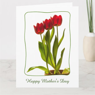 Personalize: "Happy Mother's Day" Red Tulips Card