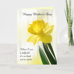 Personalize: Happy Mothers Day Yellow Daffodil Pic Card