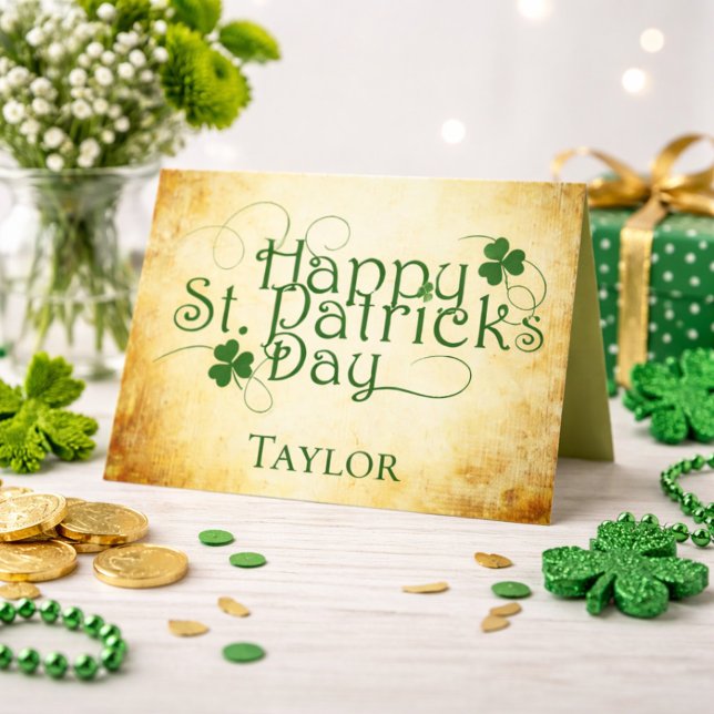 Personalize Happy St Patricks Day Card (Creator Uploaded)