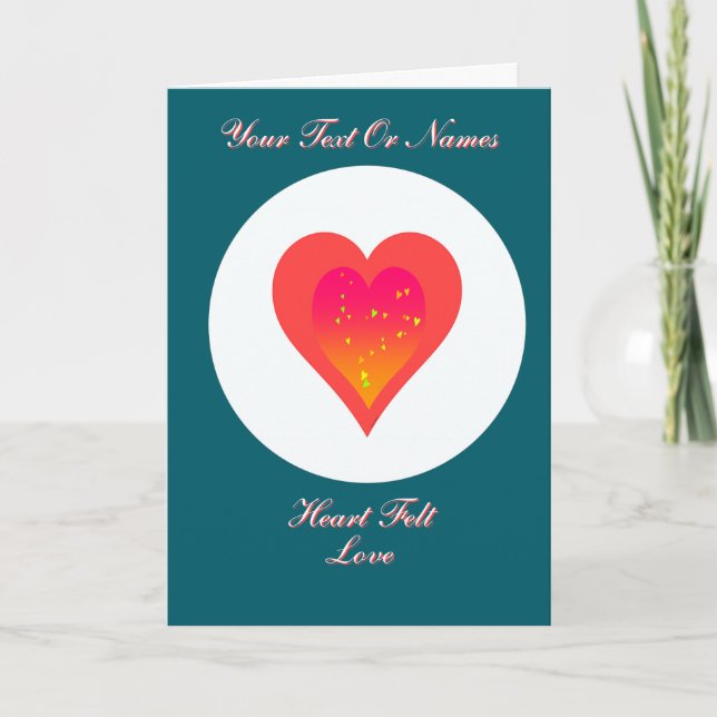 Personalize Heart Felt Love Teal  Invitation (Front)