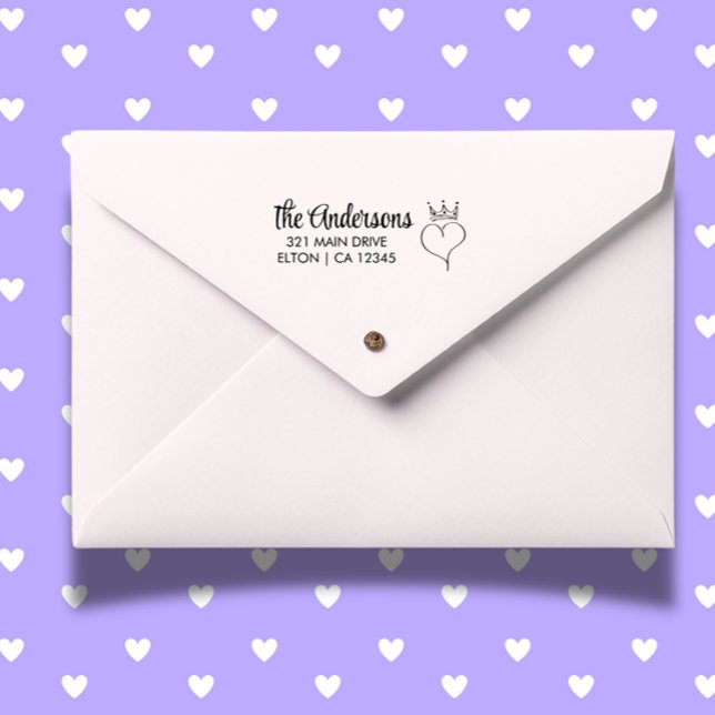 Personalize Heart Script Return Address  Rubber Stamp (Add a heartfelt touch to your mail with a Personalize Heart Script Return Address Rubber Stamp)