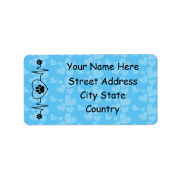 Personalize Heartbeat Dog and Heart  Label