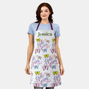 Personalize Hello The Spring Flower Apron