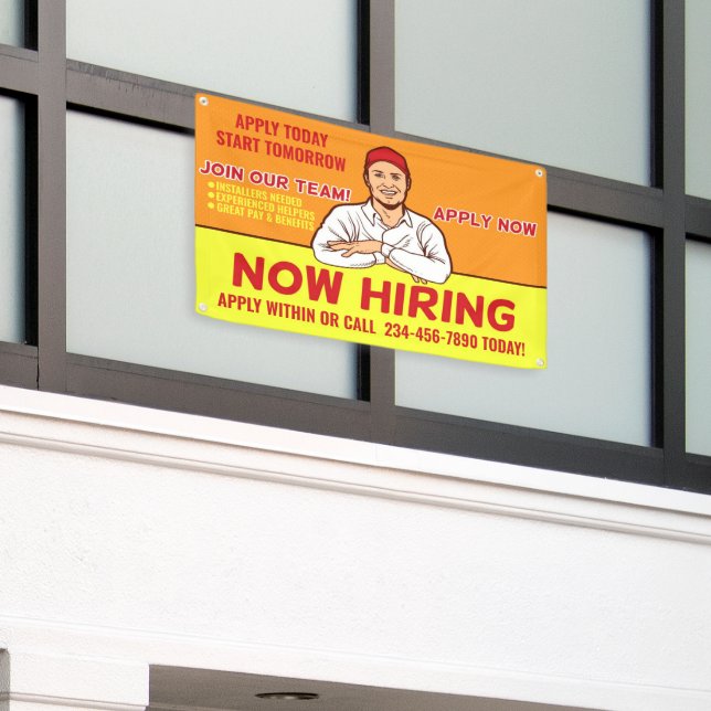 Personalize Hiring Technicians Installers Helpers  Banner (Outside Building)