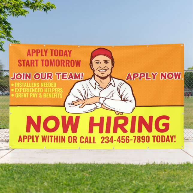 Personalize Hiring Technicians Installers Helpers  Banner (Outside)