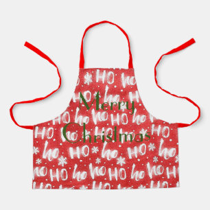 Personalize HO HO HO Christmas Holiday Apron