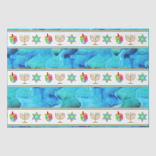 Personalize Holiday HANUKKAH Blue Tissue Paper