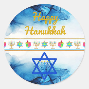 Personalize Holiday HAPPY HANUKKAH Gift Stickers