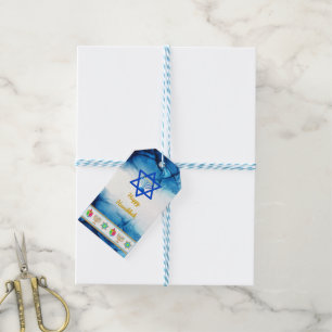 Personalize Holiday HAPPY HANUKKAH Gift Tag