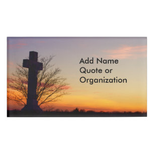 (Personalize) Holy Cross at Sunset Name Tag