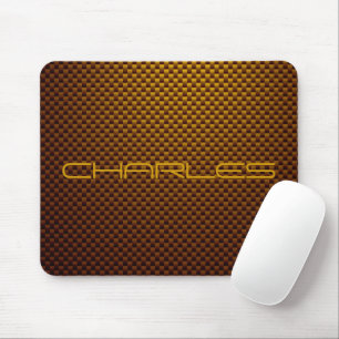 Personalize Honey black carbon fibre patterned Mouse Pad