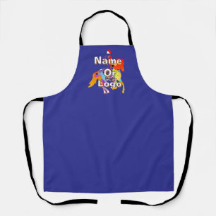 Personalize Horse And Rider Blue Chef   Apron