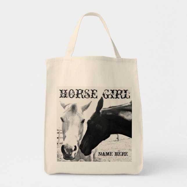 Personalize Horse Girl Tote Bag (Front)