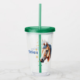 Personalize Horse Head Acrylic Tumbler