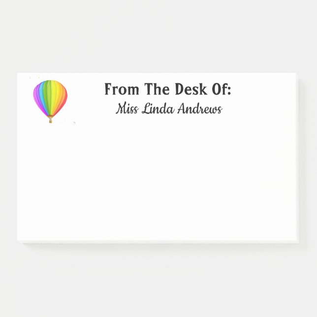 Personalize Hot Air Balloon Post-it Notes (Front)