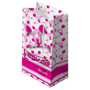 Personalize Hot Pink Cheerleader Small Gift Bag