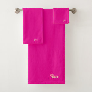 Personalize Hot Pink  Gift Personal      Bath Towel Set