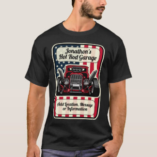 Personalize Hot Rod Garage Custom Classic Car T-Shirt