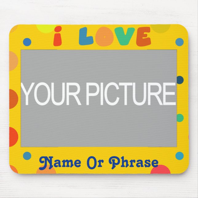 Personalize - I Love Mouse Pad (Front)