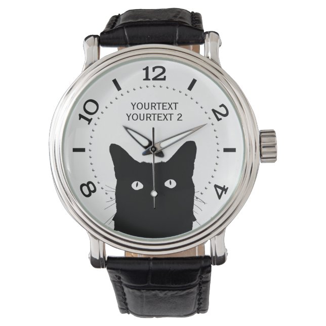 Personalize I See Cat Click Pick Your Colour Dial Watch (Front)