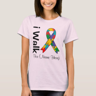 Personalize I Walk For Autism Awareness T-Shirt