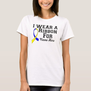 Personalize I Wear a Blue and Yellow Ribbon T-Shirt