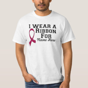 Personalize I Wear a Burgundy Ribbon T-Shirt